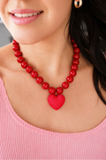 COLLAR BOLA CHICLE ROJO B 1077