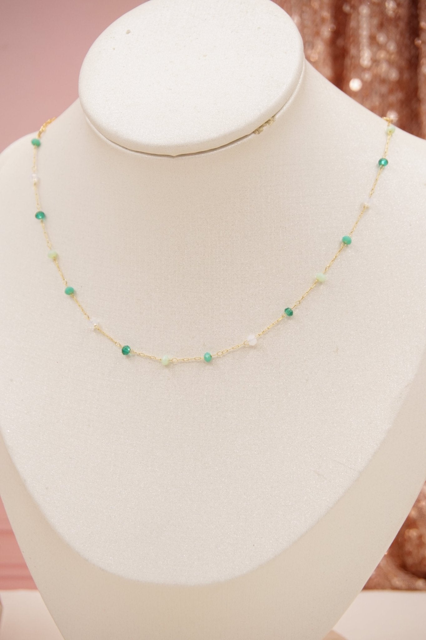 CHOKER ORO GOLFI VERDE ESMERALDA B 943 - Dakaty