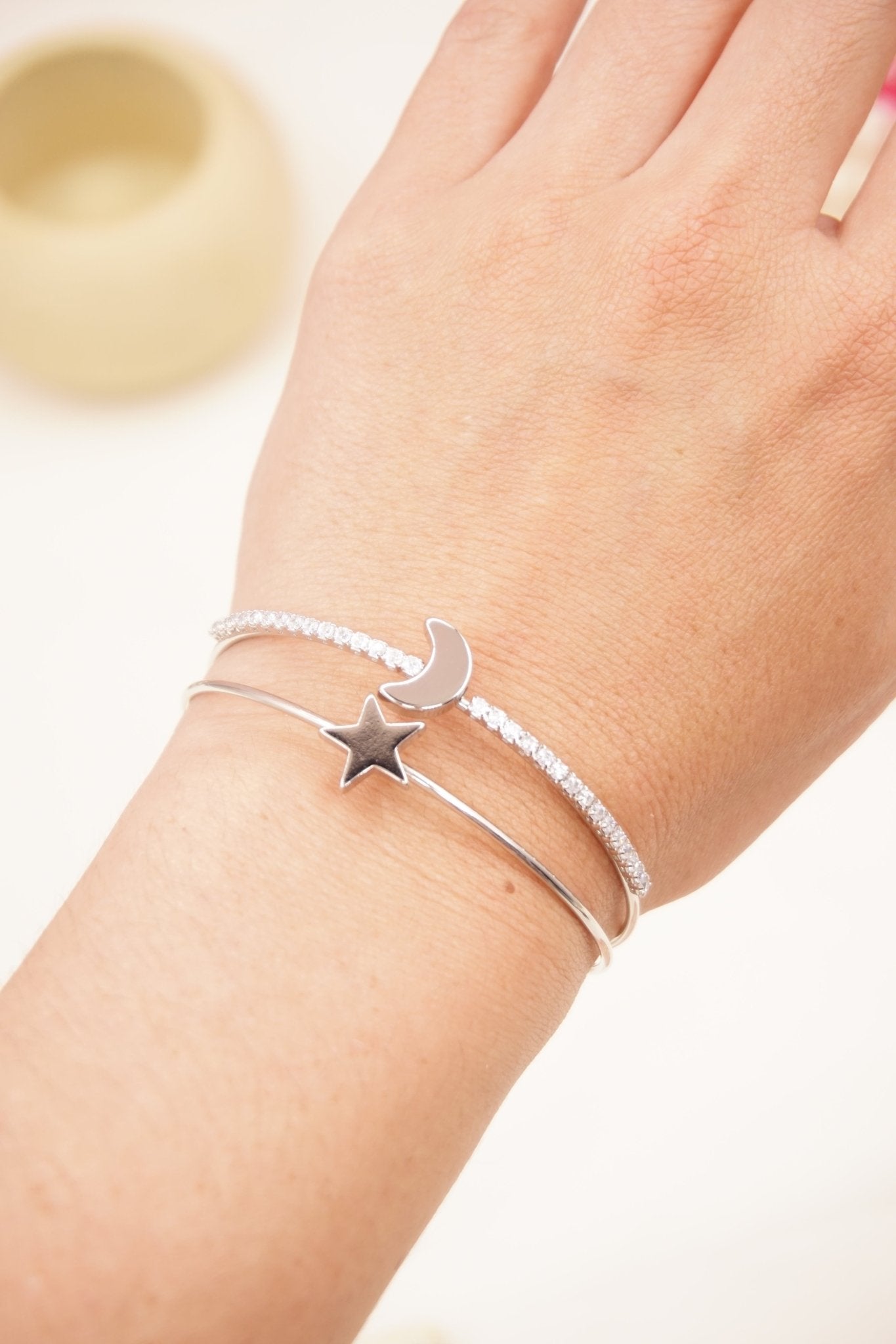 PULSERA PLATEADA LUNA ESTRELLA P 753 - Dakaty